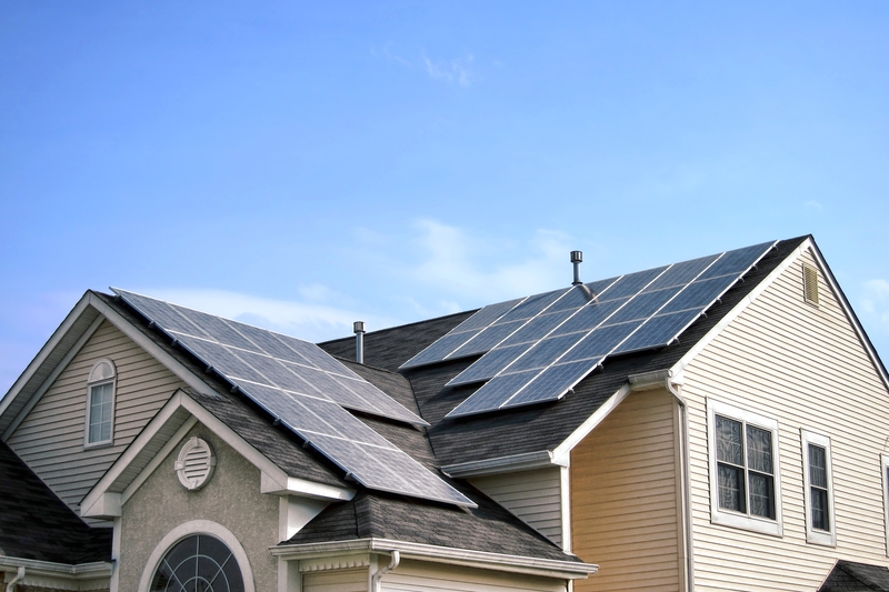 Home with lease solar panels